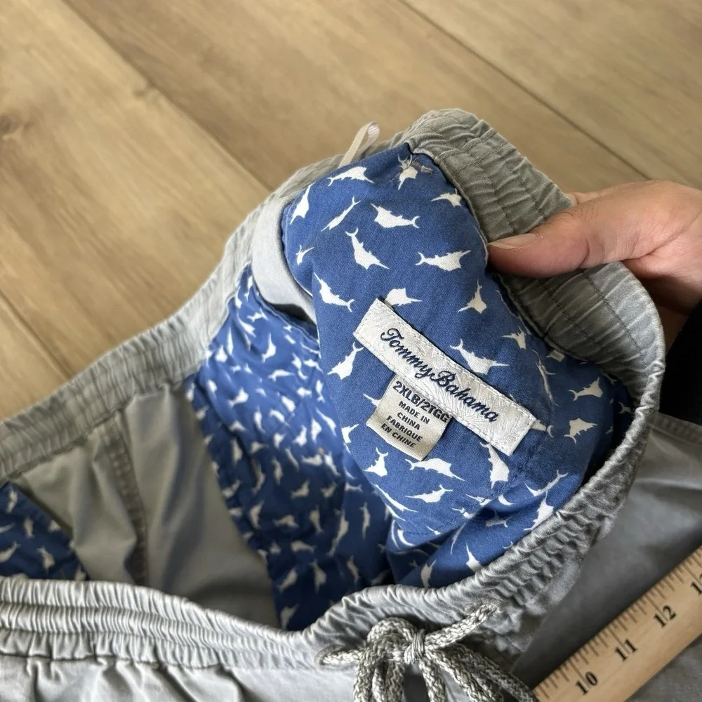 Tommy Bahama Sz 2XLB Light Weight Boracay Shorts Chino Marbling Gray Drawstring